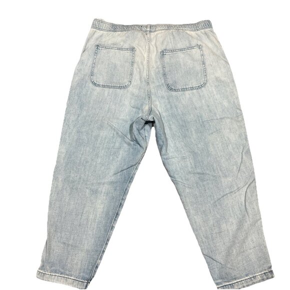 Gap Denim Joggers Pant with Rope Tie Closure Size XL Light Wash - Picture 3 of 11